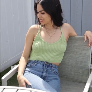 Wild Fable Green Versatile Ribbed Tank